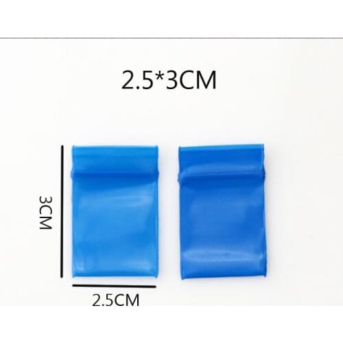 300pcs 2.5cmx3cm / 0.98inch x1.18inch Blue Mini Ziplock Reclosable Bags Packing Plastic Bags gifts Bag