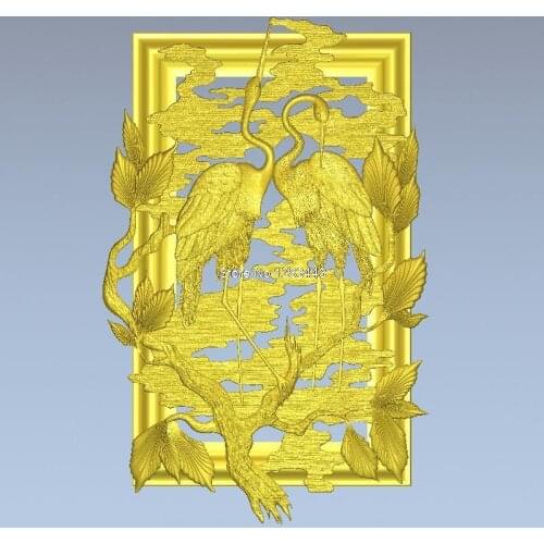High quality 3d model relief for cnc or 3D printers in STL file format Red-crowned crane