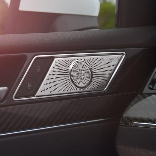 For VW Volkswagen Arteon 2017 2018 2019 2020 Car Door Loudspeaker Sound Chrome Speaker Cover Trim Frame Sticker Interior