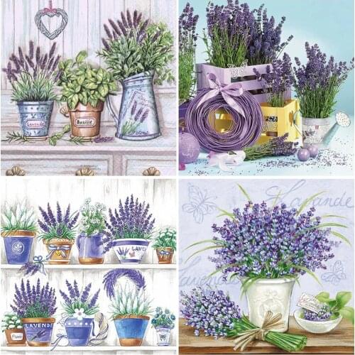 Diamond Embroidery Sale Flower 5D DIY Diamond Painting Full Square Lavender Rhinestone Picture Diamond Mosaic Home Decor