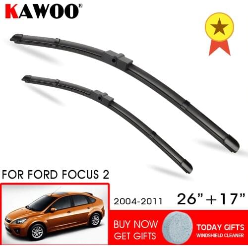 Car Wiper Blade for Ford Focus 2 2004 2005 2006 2007 2008 2009 2010 2011 26"+17" Windshield Windscreen Front Window Accessories