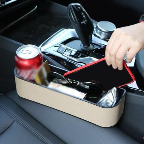Automotive Drink Bottle Mount Car Seat Crevice Storage Cup Holder Organizer Waterproof PU Leather Universal Stowing Tidying