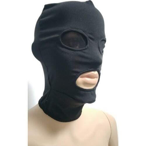 Black Mask hood open mesh eyes mouth Adult unisex Zentai Costumes Party Accessories Halloween Masks Cosplay