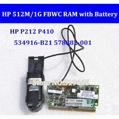 FOR HP P212 P410 Raid card 512M/1G FBWC RAM cache with battery 534916-B21 578882-001 571436-002