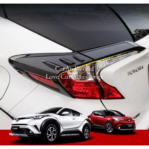 For TOYOTA C-HR CHR 2017-2020 ABS Carbon Fiber Rear Light Tail Lamp Frame Cover Back Body Trims Sticker Car Garnish Accessories