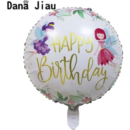 Wedding NEW Cartoon Forest Fairy With Wing Helium Balloons Baby Shower Girls Happy 1th Birthday Party Decoration Ball Toy
