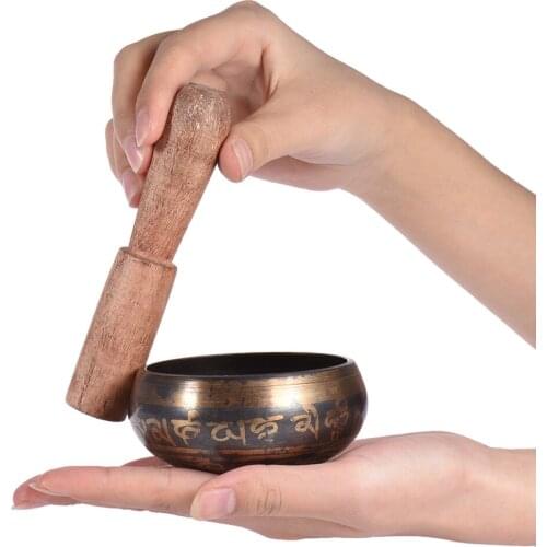 Exquisite 2.8 Inch Handmade Tibetan Bell Metal Singing Bowl for Buddhism Buddhist Meditation & Healing Relaxation drum parts