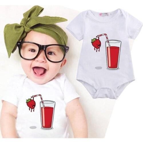 Infant For Newborn Baby Baby Girl Boy Clothes Bodysuit White Short Sleeve Romper Cartoon Pattern Autumn Clothes De Bebe Costumes
