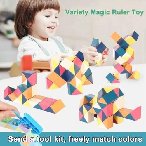 36/48/60/72 Segments Puzzle Cubes Educational Magic Ruler Toys DIY Toys for Kids for Children Puzzle Cube Plastic