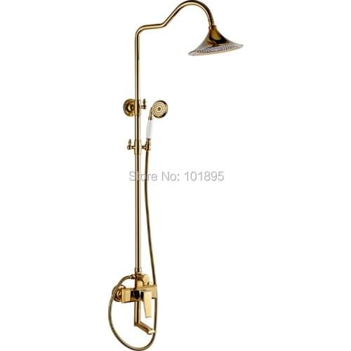 L16855 Luxury Gold Color Brass Rainfall Shower Faucet