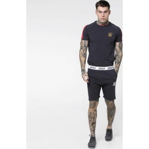 Summer Brand Men Cotton Shorts Sik Silk Embroidery Fitness Bodybuilding Shorts Casual Training Sports Men Shorts