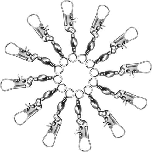 Hot 50pcs/Set Swivel+Pin Fishing Hook Lure Connector Stainless Steel Anti Corrosion Tackle Accessory