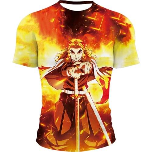 2021 Mens Summer 3d Printed Demon Slayer Column T-shirt Short Sleeve Cool T-shirt Fashion Casual Boy Girl Street Style 130-6xl