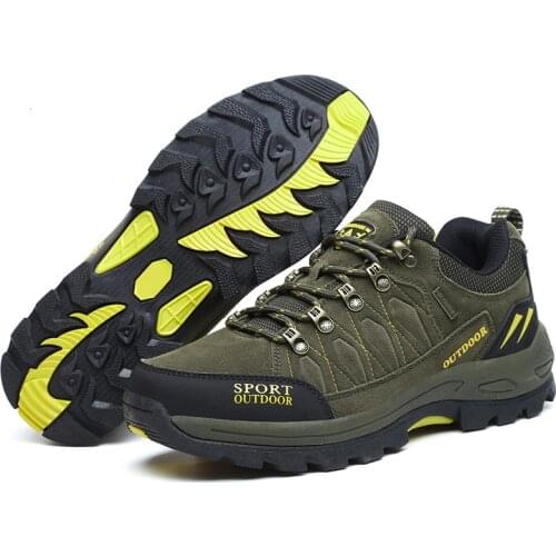 Mens Outdoor Hiking Shoes Waterproof Cow Suede Trekking Sneakers Women Durable Non Slip Climbing Tactical Sneakers Plus Size