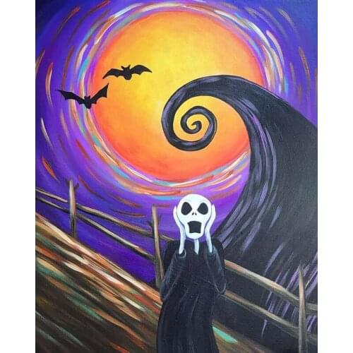 DIY Painting By Numbers Halloween Scary Kit Oil Picture By Numbers Cartoon Wall Art Painting on Canvas Home Decoration