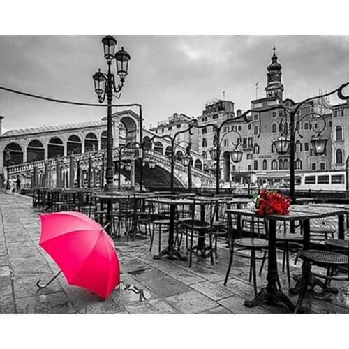 A8054 11CT/14CT/18CT/25CT/28CT oil street patterns Counted Cross Stitch DIY Cross Stitch Kits Embroidery Needlework Sets