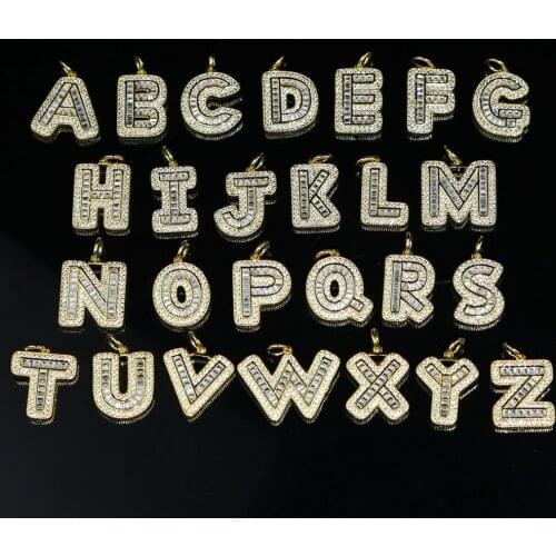 Newest DIY Gift A-Z 26 Letter Name Pendent Necklace For Women Personalise 5a Shiny Zircon Fashion Handmade Making Hip Hop Chain