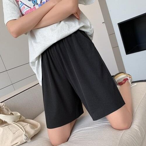 New Summer Women Pajama Pants Soft Comfort Ice Silk Like Shorts Casual Nightwear Imitation Satin Solid Slacks Sleepwear 2021 New