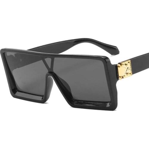 New Flat Top Sunglasses Women/Men Brand Designer Square Shades Gradient Sunglasses Female Male Cool One Piece Mirror Glasses