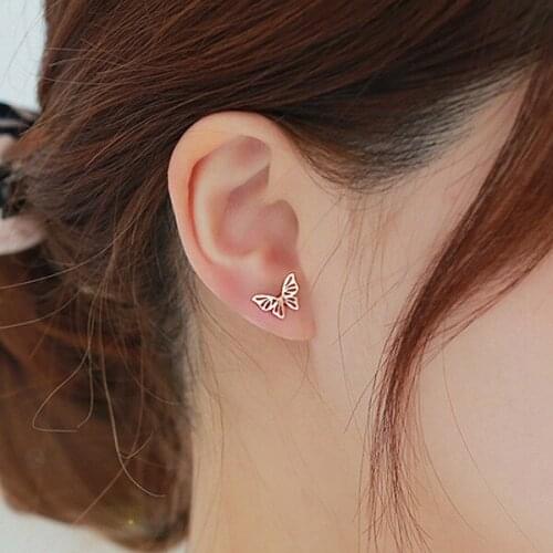 New Hot Fashion 925 Sterling Silver butterfly Earrings for Women Girls Gift Fashion Statement Jewelry 2018