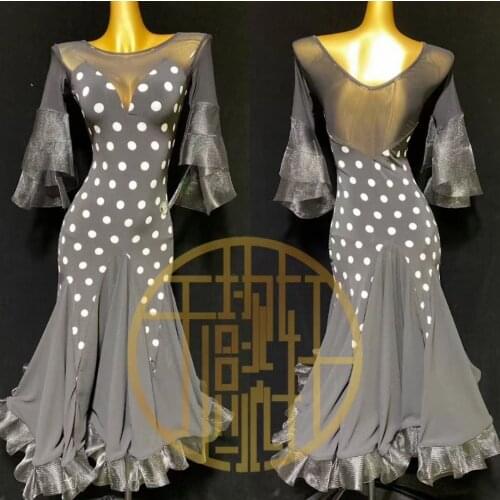 New National standard modern dance clothing practice clothing ballroom dancing Waltz Without Rhinestones suit with bra cups