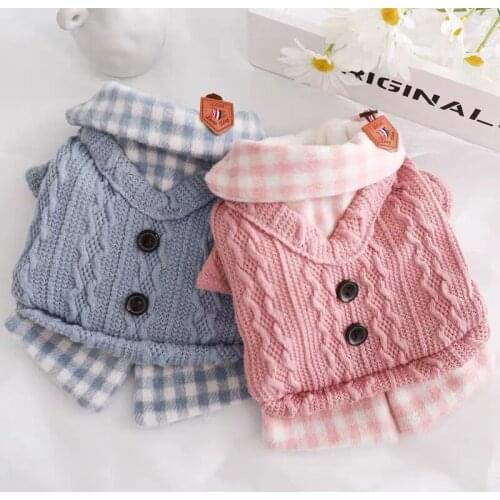 Wholesales Cotton Small Dog Clothes Jacket Coat Pet Winter Warm Overalls Button Clothes For Small Dogs Chihuahua Cats Clothing
