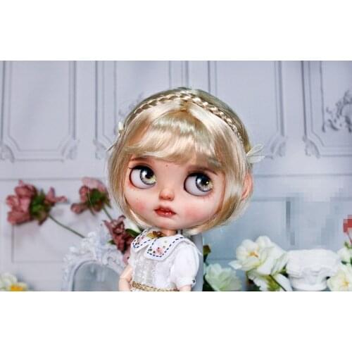 Blythes doll wig fits the 1/6 BJD1/3 1/4 1/6 of the stylish double braided mushroom hair wig with soft silk imitation of mohair