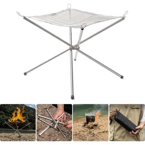 Outdoor Camping Barbecue Grill Bonfire Stove Wood Stove Portable Folding Barbeque Grill Bonfire Firewood Stove