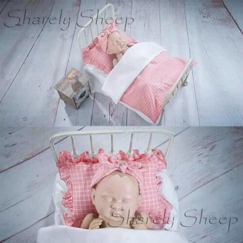 Newborn Photography Props Plaid Backdrop Blanket Wraps Headband bebe fotografia Accessories Infantil Shooting Photo Studio Props