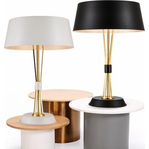 Now minimalist living bedside art designer creative personality aluminum cover table lamp luxury table light hotel club LO7295