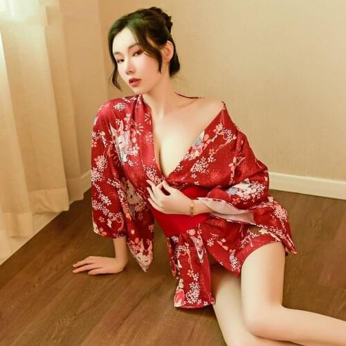 JIMIKO sexy kimono sakura festival this underwear woman bathrobe see-through cosplay costume hot lingeries erotic Kawaii uniform