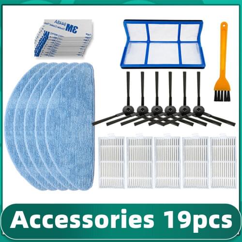 HEPA Filter Mop Cloth Main Brush Side Brushes for Chuwi iLife V50 V55 Robot Vacuum Cleaner Replacement Parts