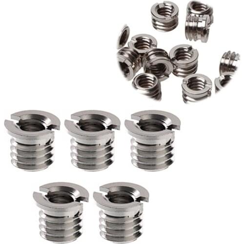 5pcs/pack 1/4 inch to 3/8 inch Convert Screw Standard Adapter Reducer Bushing Converter for DSLR Camera Tripod Monopod