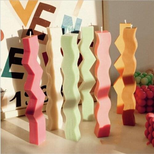 LOVE'N LV575B Wave broken line bar shaped geometric candle baking silicone mold simple European candle home decoration
