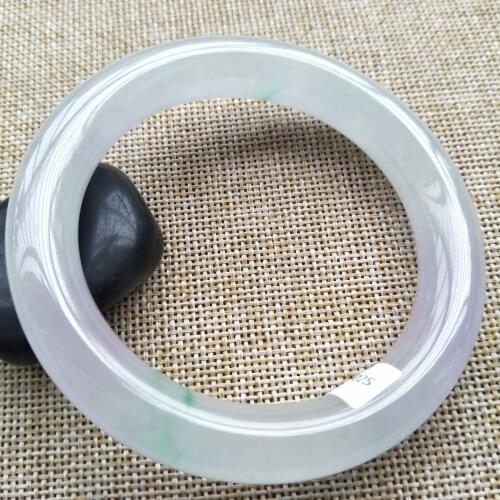 58-60mm Certified light ice Natural Lavender Jadeite JADE Bracelet Bangle free shipping