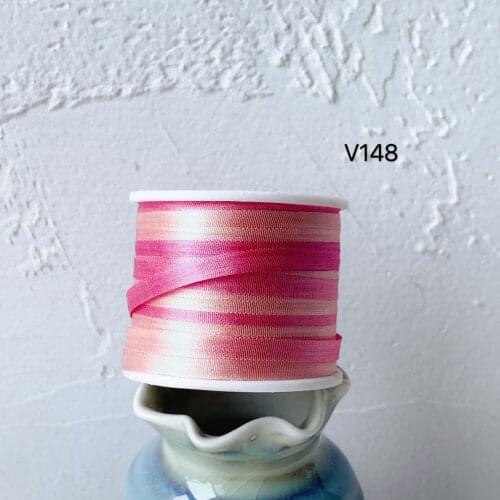 V148 A Roll Wholesale 2mm-36mm 100% Pure Silk Embroidery Ribbons Handcraft Supply Double Faced Thin Taffeta Silk Ribbon