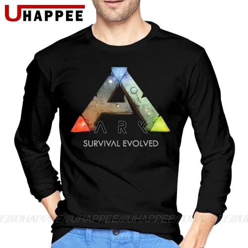 Ark Survival Evolved Men Long Sleeve Print Cotton Custom Plus Size Base T Shirts Crystal Tshirts Men New Years Gift