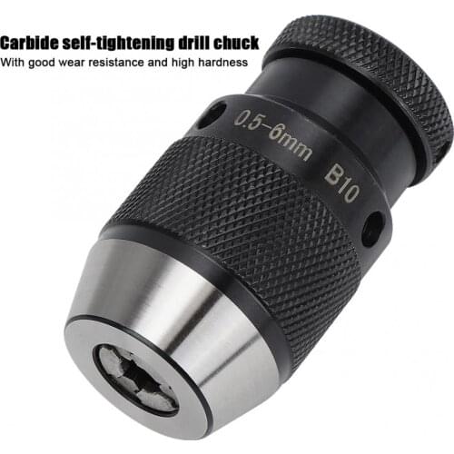 Straight Shank B10 B12 B16 B18 Chuck Collet Self Tighten Steel Self-tightening Chuck 0-20mm Steel Self-tightening Keyless