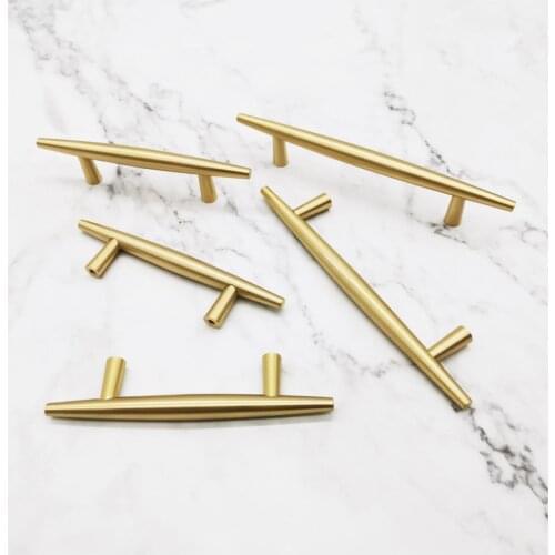 Gold brass Handles Drawer Cabinet Knobs Kitchen Door Handle Cupboard Wardrobe Pull Handles Furniture Fittings