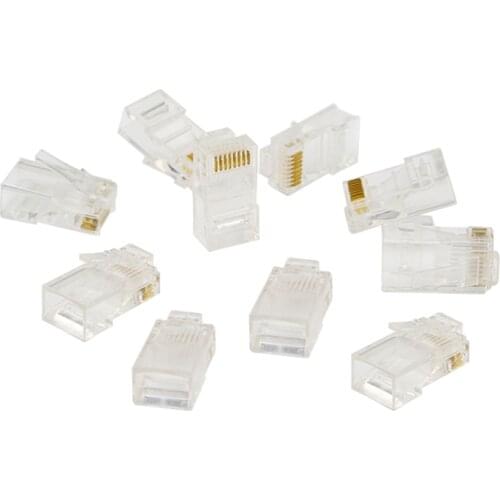 10pcs RJ45 Ethernet Cable Crystal Head Adapter RJ45 Lan Wire Connector for Network Line Cable Ethernet Wire