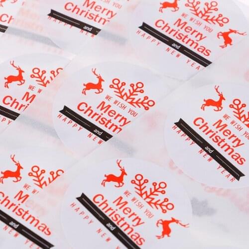 120pcs Merry Christmas Sealing Stickers Labels DIY Xmas Gifts Candy Bag Sticker