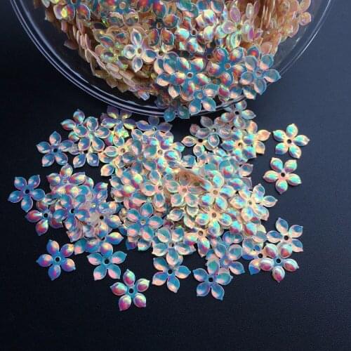 1600pc/2800pc 10mm Plum Blossom Flower Cup Loose Sequin Paillette Sewing,Wedding Craft,Women DIY Garment Accessory Golden Beige