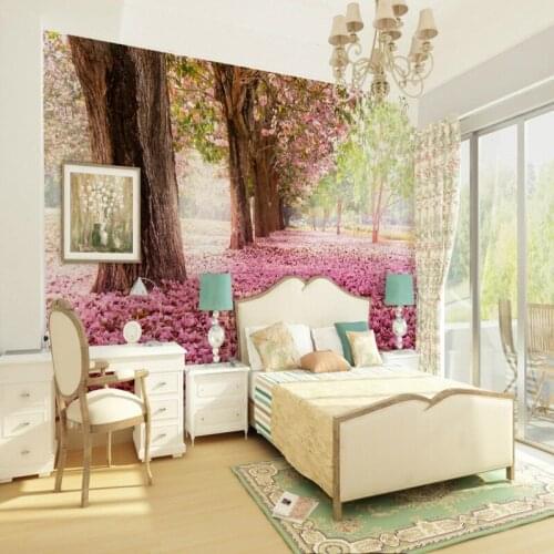 3D photo wallpaper custom large landscape wall painting wallpaper TV background sofa bedroom living room cherry blossoms mural