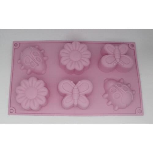 6 insect butterfly silicone cake model hand-made soap mold DIY baking tool
