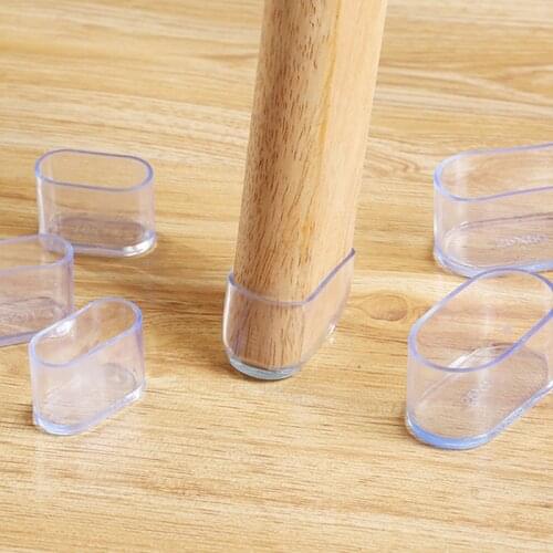 8PCS/Lot Transparent Oval rubber table chair leg floor feet cap cover protector rubber sofa foot cup Furniture accessories