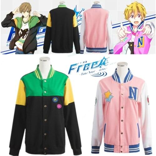 2021 Anime Free! Iwatobi Club Haruka Nanase Nagisa Hazuki Makoto Tachibana Rin Matsuoka Cosplay Jacket Tachibana Makoto 2 colors