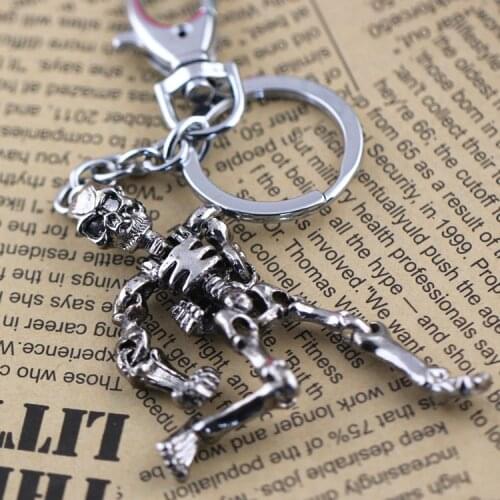 10pcs/lot skeleton key chain key ring skull keychain key holder llaveros hombre creative portachiavi chaveiro free shipping