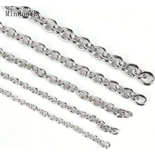 2-5 Meter Stainless Steel Necklace Cross Chain DIY Findings Accessories O Shape Link Chains For Jewelry Making