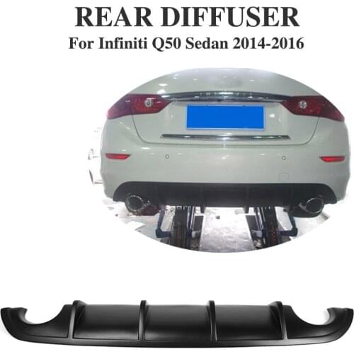 PU Black Primer Auto Bumper Lip Diffuser for Infiniti Q50 Sedan/Sport Sedan 2014-2017