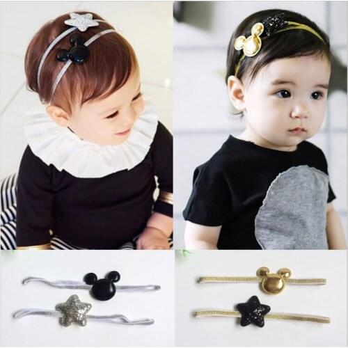 Baby Glitter Hairband 2 Pieces / Set Silver Gold Hair Accessories Headband Infant Girl Hair Band Childern Hair Clips
